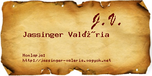 Jassinger Valéria névjegykártya